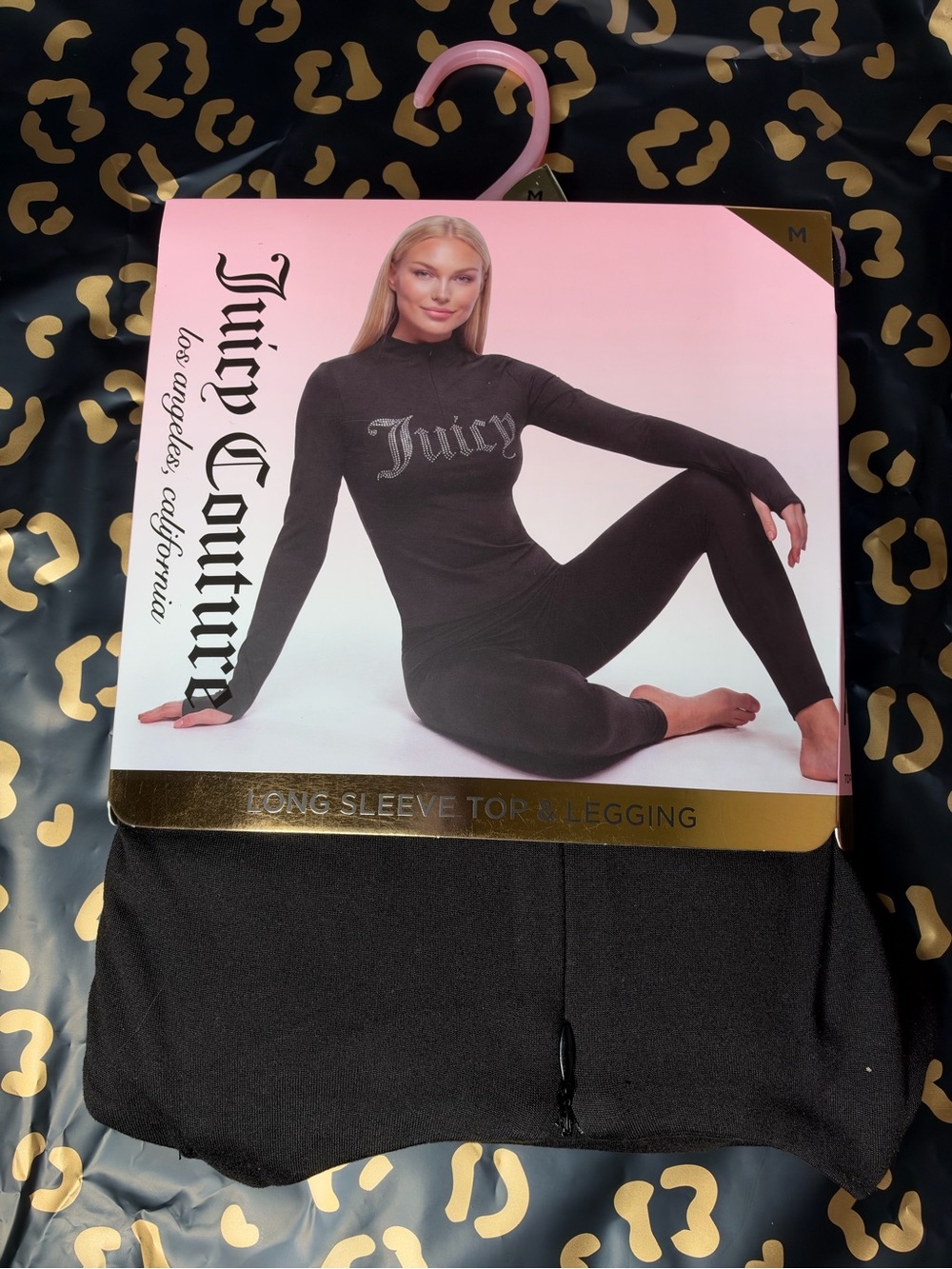 Juicy Couture Black Long Sleeve Top & Leggings Set
